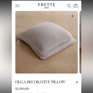 Frette 100% cashmere decorative pillow baby pink 13”x12”